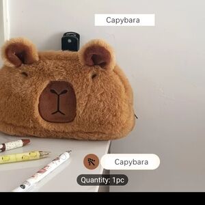 Capybara Plush Cosmetic Pouch